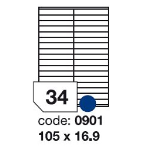 etikety RAYFILM 105x16,9 univerzálne biele R01000901F (1.000 list./A4)