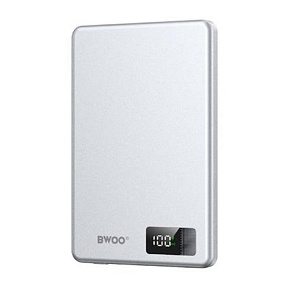 BWOO aluminium magnetic power bank P75 PD 20W 5000 mAh with digital display and USB-C port silver BWOO aluminium magnetic power bank P75 PD 20W 5000 mAh with digital display and USB-C port silver