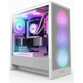 NZXT case H5 Flow RGB / 360 mm RGB core fan / mesh / White