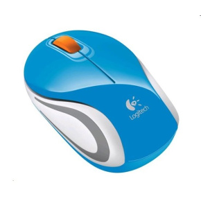 Logitech myš Wireless Mini Mouse M187, optická, 2 tlačítka, modrá,1000dpi