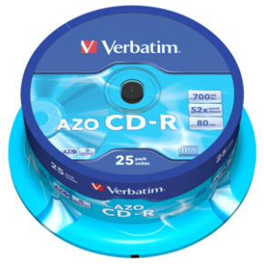 CD-R VERBATIM DTL+ Crystal 700MB 52X 25ks/cake*AZO