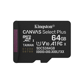 Kingston Canvas Select Plus / Micro SDXC / 64GB / UHS-I U1 / Class 10 Kingston Canvas Select Plus / Micro SDXC / 64GB / UHS-I U1 / Class 10