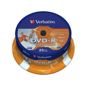VERBATIM DVD-R(25-Pack)Spindl/Printable/16x/4.7GB