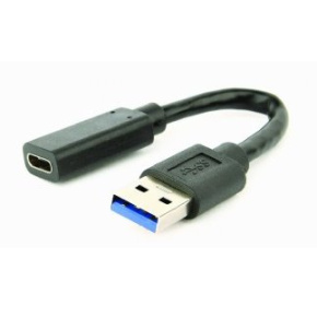USB 3.1 AM to Type-C female adapter cable, 10 cm, black