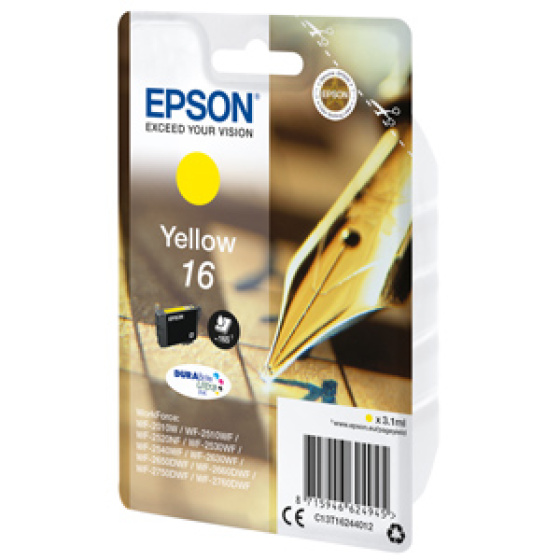 kazeta EPSON WF2520/2530/2540/2750 T162 Yellow 16 (C13T162440)