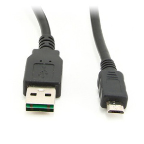 Double-sided USB 2.0 AM to Micro-USB cable, 1 m, black