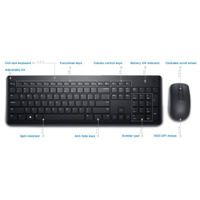 Dell Wireless Keyboard and Mouse-KM3322W - Czech/Slovak (QWERTZ)