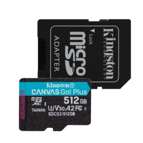 Kingston 512GB microSDXC Canvas Go Plus 170R A2 U3 V30 + adapter