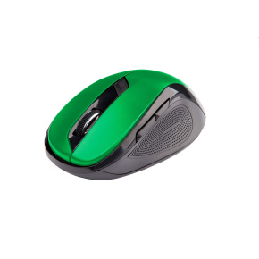 Mouse C-TECH WLM-02, black-green, wireless, 1600DPI, 6 buttons, USB nano receiver