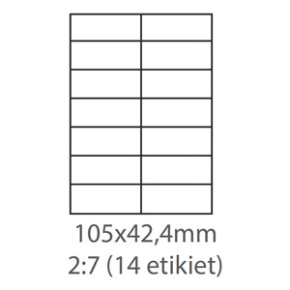 etikety ECODATA Samolepiace 105x42,3 univerzálne biele (1000 listov A4/bal.)