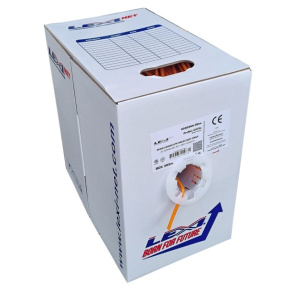 LEXI kábel UTP, Cat5E, drôt, LSOH, B2ca (s1a,d0,a1), box 305m - oranžová