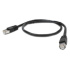 Black patch cord CAT6, molded strain relief, 50u" plugs, 3m