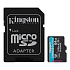 Pamäťová karta Kingston Canvas Go! Plus microSDXC 64GB Class 10, UHS-I, U3, V30, A2, 170/70MB/s (+ adaptér) 