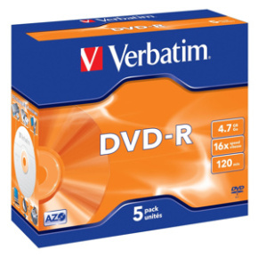 DVD-R VERBATIM 4,7GB 16X 5ks/bal.