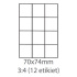 etikety ECODATA Samolepiace 70x74 univerzálne biele 12ks/A4(100 listov A4/bal.)