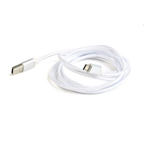 Cable CABLEXPERT USB A Male/Micro B Male 2.0, 1.8m, braided, silver, blister