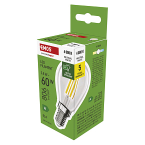 EMOS LED FLM MINI GL 3,8 W (60 W) 806lm E14 NW A CLAS