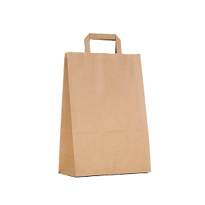 Papierová taška - ploché ucho - 260x140x300 - 50ks/bal, hnedá Papierová taška - ploché ucho - 260x140x300 - 50ks/bal, hnedá