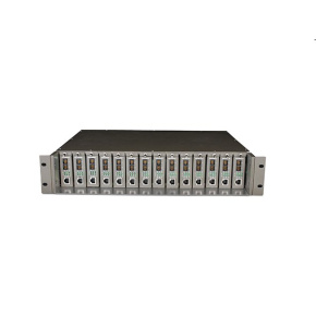 tp-link MC1400, 14 slotové rack šasi, 19" / 2U, hot plug, voliteľné redutantné napájanie, 2x fan