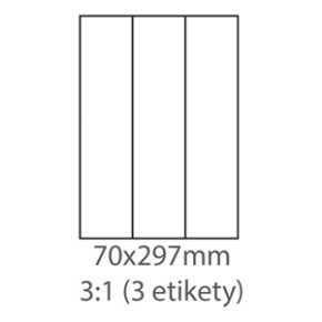 etikety ECODATA Samolepiace 70x297 univerzálne biele (100 listov A4/bal.)