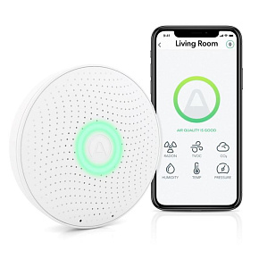 AirThings Wave plus - senzor kvality ovzdušia, radónu, vlhkosti, teploty, VOC, CO2 a tlaku