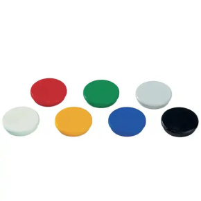 Magnety, priemer 20 mm s plastom, mix 5 farieb