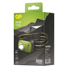 LED nabíjacia čelovka GP Xplor PHR17, 500 lm LED nabíjacia čelovka GP Xplor PHR17, 500 lm