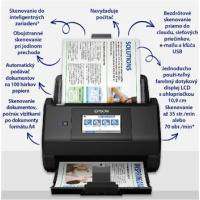 skener EPSON WorkForce ES-580W, A4, 1200dpi, ADF, DUPLEX, USB 3.0, Wi-Fi