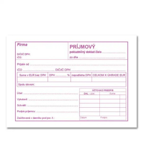 Príjmový pokladničný doklad A6 s DPH – 100 listov