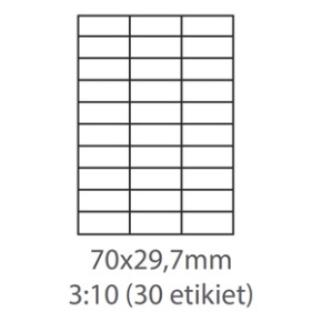 etikety ECODATA Samolepiace 70x29,7 univerzálne biele (1000 listov A4/bal.)