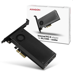 AXAGON PCEM2-DC, PCIe x4 - M.2 NVMe M-key + SATA B-key slot adaptér, chladič, vr. LP