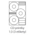 etikety ECODATA Samolepiace 3xCD-KRUH univerzálne biele 3ks/A4 (100 listov A4/bal.)