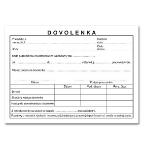 Dovolenka A6 – 100 listov Dovolenka A6 – 100 listov