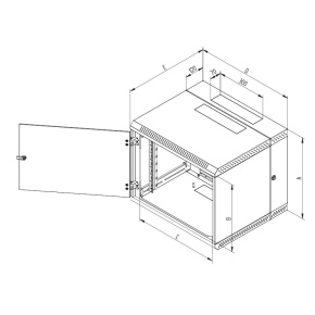TRITON 19" dvojdielny nástenny rozvádzač RBA AD 15U hĺbka 515 mm