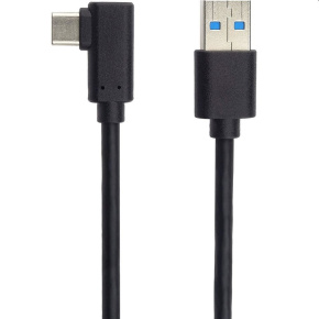 PremiumCord USB cable type C/M bent connector 90° - USB 3.0 A/M, 50cm