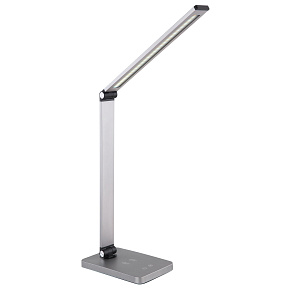 Platinet PDL888S stolná LED lampa 10W stmievateľná, bezdrôtové nabíjanie, USB port, strieborná Platinet PDL888S stolná LED lampa 10W stmievateľná, bezdrôtové nabíjanie, USB port, strieborná