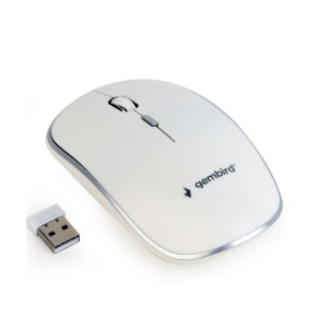 Mouse GEMBIRD MUSW-4B-01-W, white, wireless, USB nano receiver