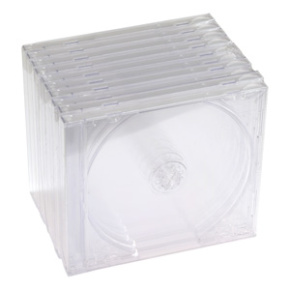 Single CD case – clear cover and base with black tray assembled 100pcs