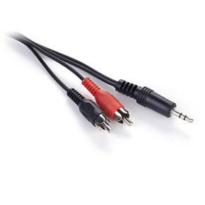 3.5 mm stereo to RCA plug cable, 10 m