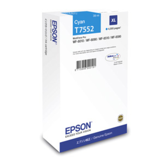 kazeta EPSON WF8000 cyan XL (4.000 str) (C13T755240)