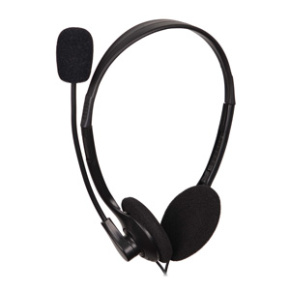 Stereo headset with volume control, black color
