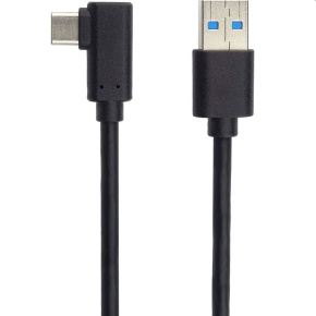 PremiumCord USB cable type C/M bent connector 90° - USB 3.0 A/M, 1m