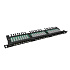 19" patch panel Solarix 24xRJ45 CAT5E UTP s vyvazovací lištou černý 0,5U SX24HD-5E-UTP-BK