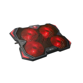 Cooling pad C-TECH Zefyros (GCP-01R), casual gaming, 17.3", red backlight, speed control
