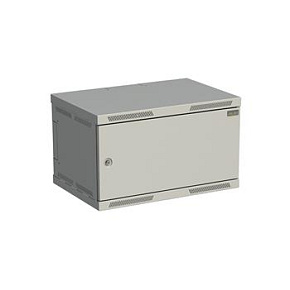 Rozvaděč nástěnný SENSA 6U 400mm, dveře plech, RAL 7035, SENSA-6U-64-21-G