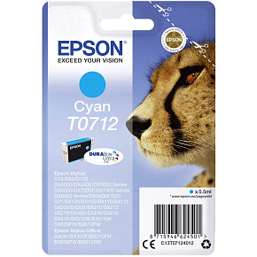Epson Singlepack Cyan T0712 DURABrite Ultra Ink Epson Singlepack Cyan T0712 DURABrite Ultra Ink