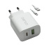 nabíjačka CENTO P102 TipC 1TipC(PD)+1USB(QC)/3A/20W biela
