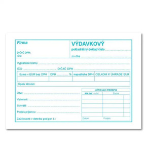 Výdavkový pokladničný doklad A6 s DPH – 100 list. – samopr.