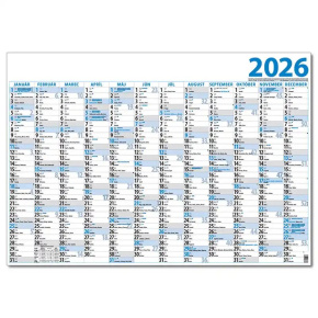 Plánovací jednolistový kalendár 2026