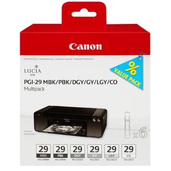 kazeta CANON PGI-29 MBK/PBK/DGY/GY/LGY/CO PACK PIXMA Pro 1 (4868B018)